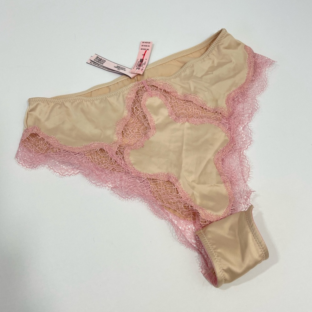 NWT Victoria Secret Nude Pink Lace High Waisted Underwear Panties - Picture 3 of 9